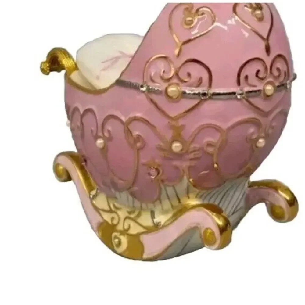 Sweet Slumber, Heirloom Fine Porcelain Musical Rocking Crib Small Porcelain